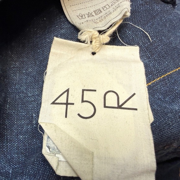 45R 45rpm Studio Japan Indigo 100% Linen Pinafore Wrap Dress Blue Size 0 / XS - Picture 13 of 14